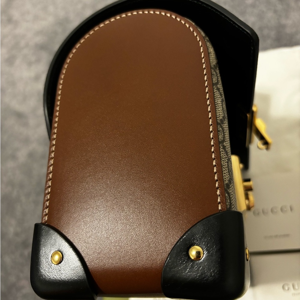 Gucci padlock bamboo shoulder bag GG coated canvas small - Picture 13 of 14